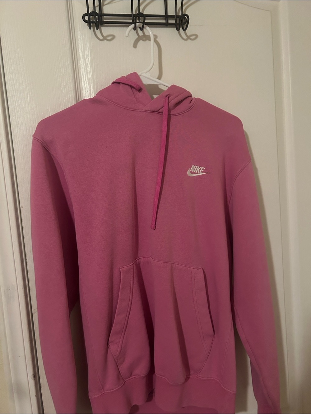 Nike Pink Crewneck Hoodie with White Swoosh
